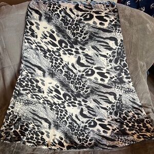 Black and White A-Line Maxi Skirt